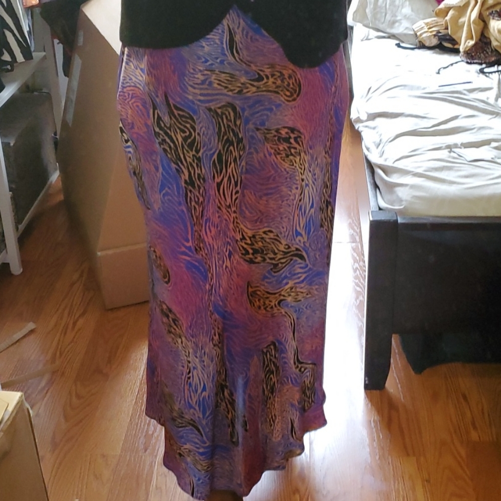 & Other Stories Print Satin Midi Skirt